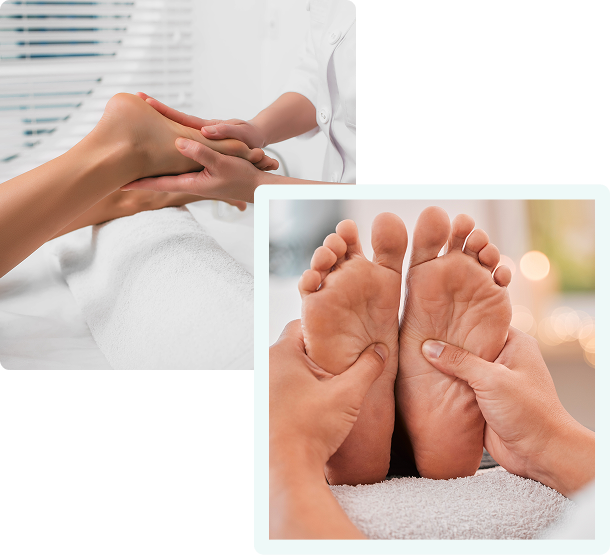Therapist performing a foot massage in a spa setting in Boise, ID.